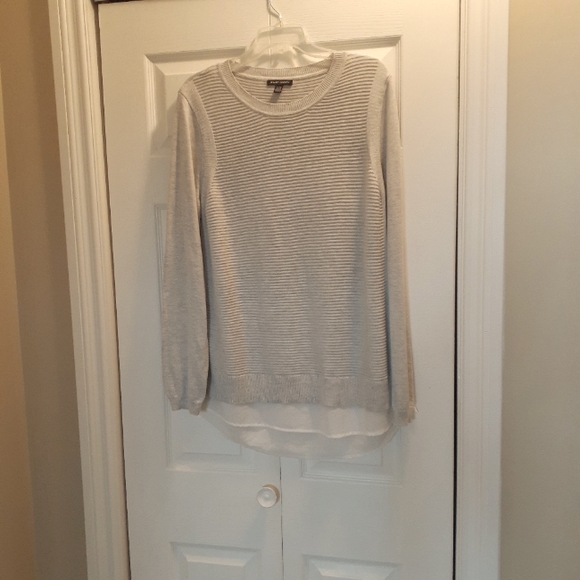 Hilary Radley Sweaters - Ladies Hilary Radley XL Grey Sweater with bottom white extender